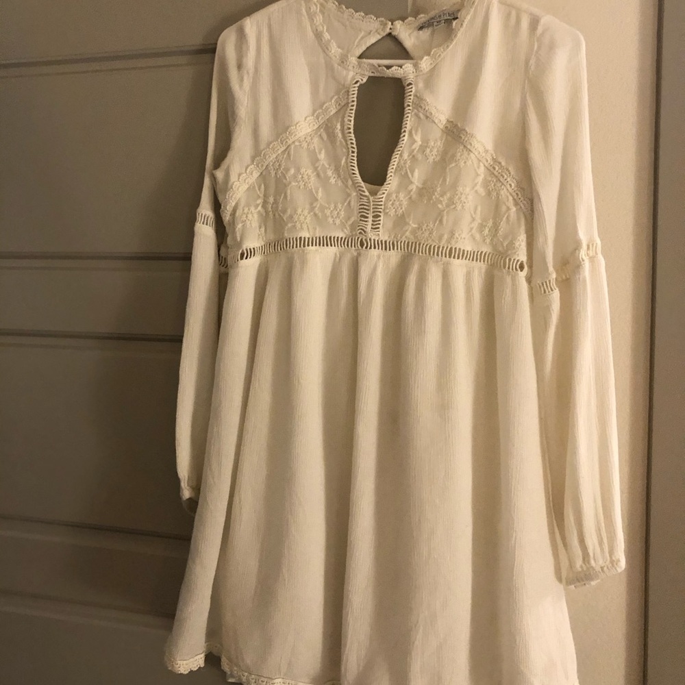 Cream Long Sleeve Blouse